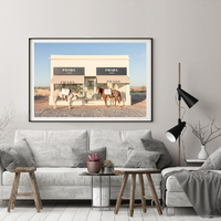 Wall Art 50cmx70cm Horses Fashion Black Frame Canvas thumbnail