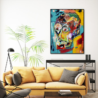 Wall Art 70cmx100cm Pop Art Head Black Frame Canvas thumbnail