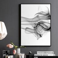 Wall Art 70cmx100cm Stylish Abstract Black 2 Sets Black Frame Canvas thumbnail