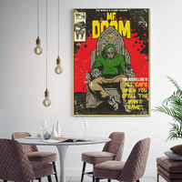 Wall Art 90cmx135cm MF DOOM Music Gold Frame Canvas thumbnail