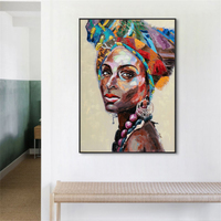 Wall Art 70cmx100cm African women 2 Sets Black Frame Canvas thumbnail