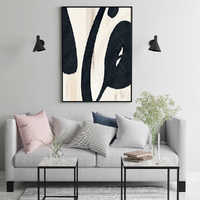 Wall Art 70cmx100cm Black Ink Black Frame Canvas thumbnail