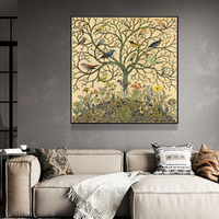 Wall Art 100cmx100cm Tree Of Life Black Frame Canvas thumbnail