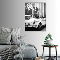 Wall Art 80cmx120cm High Heels in Classic Car Black Frame Canvas thumbnail