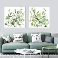 Wall Art 90cmx90cm  Sage Garden By Carol Robinson 2 Sets White Frame Canvas thumbnail