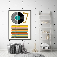 Wall Art 90cmx135cm Music Black Frame Canvas thumbnail