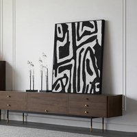 Wall Art 70cmx100cm Abstract Black Artwork Black Frame Canvas thumbnail