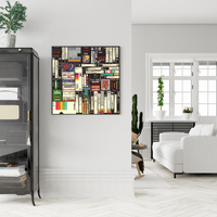 Wall Art 50cmx50cm Book Black Frame Canvas thumbnail
