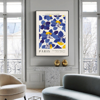 Wall Art 70cmx100cm Paris Flower Market Black Frame Canvas thumbnail