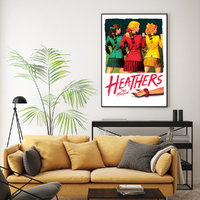 Wall Art 90cmx135cm Heathers The Musical Black Frame Canvas thumbnail