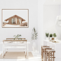 Wall Art 80cmx120cm Surf Cabin Wood Frame Canvas thumbnail