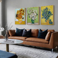 Wall Art 80cmx120cm Van Gogh sunflowers Roses 3 Sets Gold Frame Canvas thumbnail