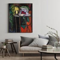 Wall Art 80cmx120cm Reading Girl by Pablo Picasso Black Frame Canvas thumbnail