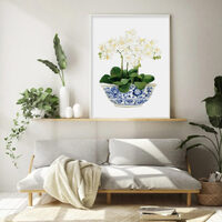 Wall Art 100cmx150cm Elegant Flower 2 Sets White Frame Canvas thumbnail