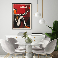 Wall Art 50cmx70cm Bally Man by Villemot Black Frame Canvas thumbnail