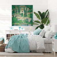 Wall Art 100cmx100cm Kirche In Cassone by Gustav Klimt White Frame Canvas thumbnail