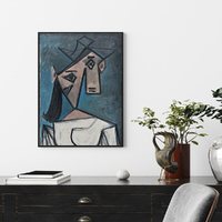 Wall Art 70cmx100cm Head Of A Woman By Pablo Picasso Black Frame Canvas thumbnail