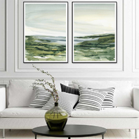 Wall Art 50cmx70cm Watercolor landscape 2 Sets Black Frame Canvas thumbnail