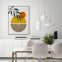 Wall Art 40cmx60cm Sun and Moon Black Frame Canvas thumbnail