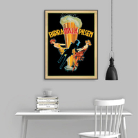 Wall Art 50cmx70cm Birra Itala Pilsen Black Frame Canvas thumbnail