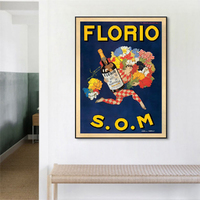 Wall Art 50cmx70cm Florio S.O.M Black Frame Canvas thumbnail