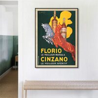 Wall Art 40cmx60cm Florio Cinzano Black Frame Canvas thumbnail