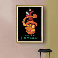 Wall Art 90cmx135cm Bitter Campari Gold Frame Canvas thumbnail