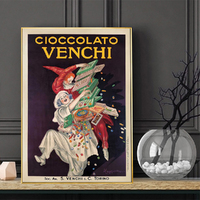 Wall Art 70cmx100cm Cioccolato Venchi Vintage Gold Frame Canvas thumbnail