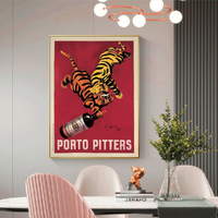 Wall Art 70cmx100cm Porto Pitters Vintage Gold Frame Canvas thumbnail