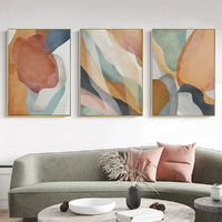 Wall Art 50cmx70cm Abstract Orange 3 Sets Gold Frame Canvas thumbnail