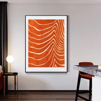 Wall Art 70cmx100cm Abstract Orange Black Frame Canvas thumbnail