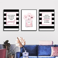 Wall Art 50cmx70cm Fashion Prints 3 Sets Black Frame Canvas thumbnail