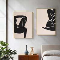 Wall Art 100cmx150cm Female Figure 2 Sets Gold Frame Canvas thumbnail