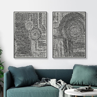 Wall Art 90cmx135cm Clustered Dots 2 Sets Black Frame Canvas thumbnail