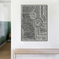 Wall Art 100cmx150cm Clustered Dots A Black Frame Canvas thumbnail