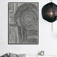 Wall Art 90cmx135cm Clustered Dots B Black Frame Canvas thumbnail