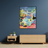 Wall Art 90cmx135cm Summer Smile B Black Frame Canvas thumbnail