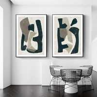 Wall Art 60cmx90cm Abstract Puzzle 2 Sets Black Frame Canvas thumbnail