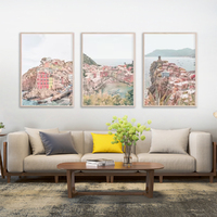 Wall Art 60cmx90cm Italy Cinque Terre 3 Sets Wood Frame Canvas thumbnail