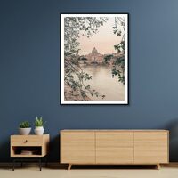 Wall Art 100cmx150cm Rome City Black Frame Canvas thumbnail