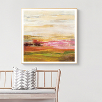 Wall Art 80cmx80cm Blooming Field Gold Frame Canvas thumbnail