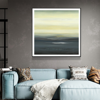 Wall Art 80cmx80cm Land of Serenity Black Frame Canvas thumbnail