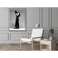 Wall Art 70cmx100cm Cher Music Black and White, Black Frame Canvas thumbnail