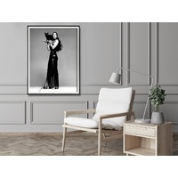 Wall Art 100cmx150cm Cher Music Black and White, Black Frame Canvas thumbnail