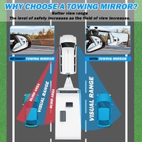 X-BULL Towing Mirrors Universal Multi Fit Clamp On 4X4 Caravan Trailer A Pair thumbnail