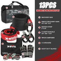 X-BULL Recovery Rope kit Snatch Strap Soft Shackles Hitch receiver Kinetic Tire Deflator thumbnail