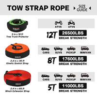 X-BULL 4WD Winch Recovery Kit 12Pcs Recovery Tracks Snatch Strap Soft Shackles Recovery Ring thumbnail