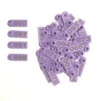 1-100 Cattle Number Ear Tags 5x2cm Purple Cow Sheep Pig Small Livestock Labels thumbnail