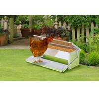 11L Automatic Chook Chicken Feeder Poultry Auto Treadle Aluminium Metal Feeders thumbnail