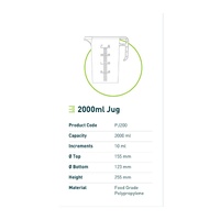 2L Measuring Jug Heavy Duty Clear Plastic Propylene Food Grade BPA 5 Pro-Jug thumbnail